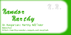 nandor marthy business card